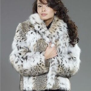 Pamela Mccoy Fur Grey Jacket - Size L Women's Faux Fur Leopard Print Jacket